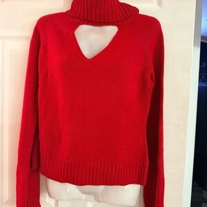 2/$30 Women's Red Cutout Turtleneck Sweater